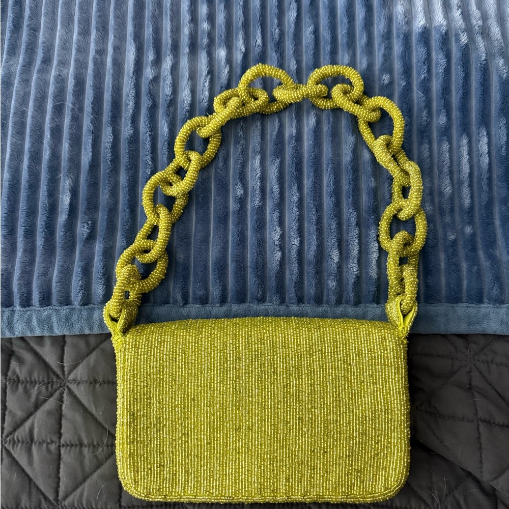 Elegant Green Beaded Women's Bag - Picture 2 of 3